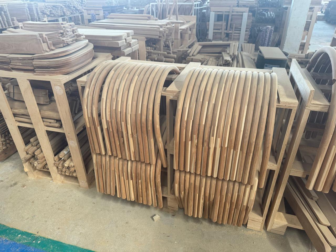 Bespoke furniture workshop, work on materials.